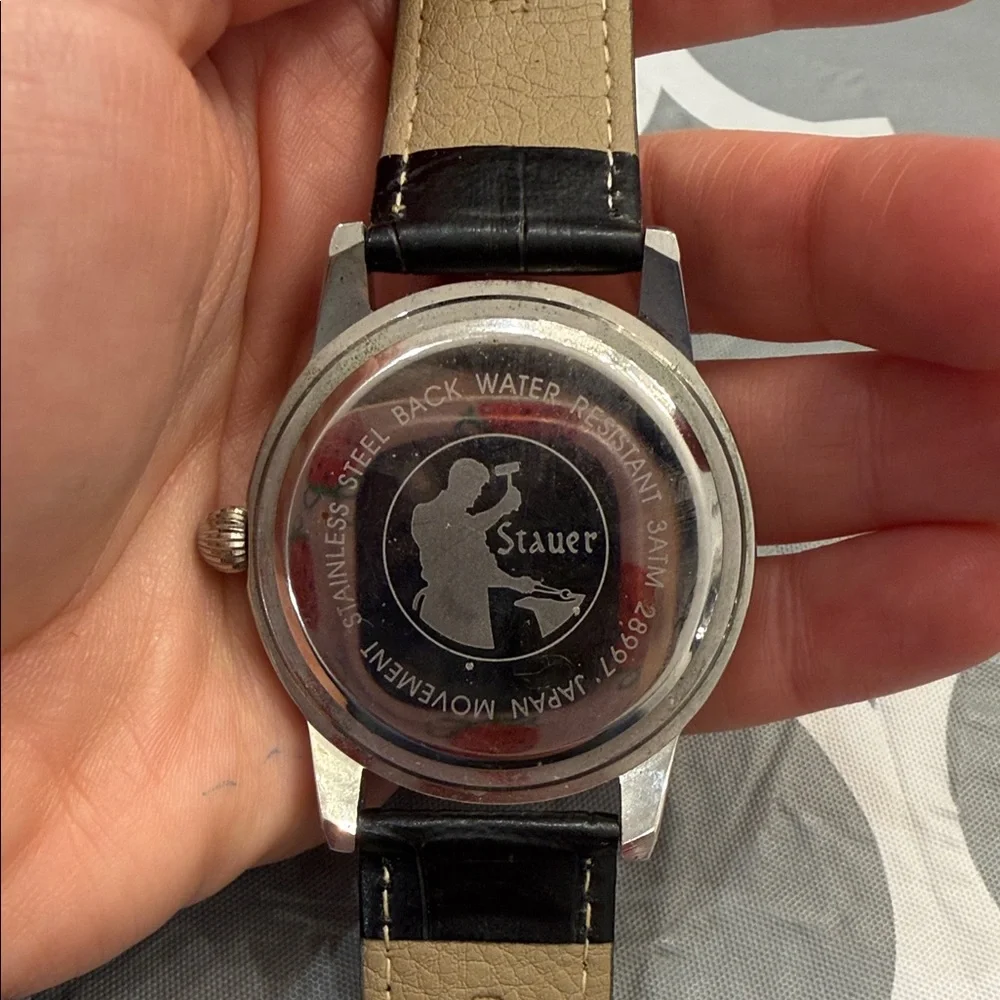 Stauer urban watch with teal face